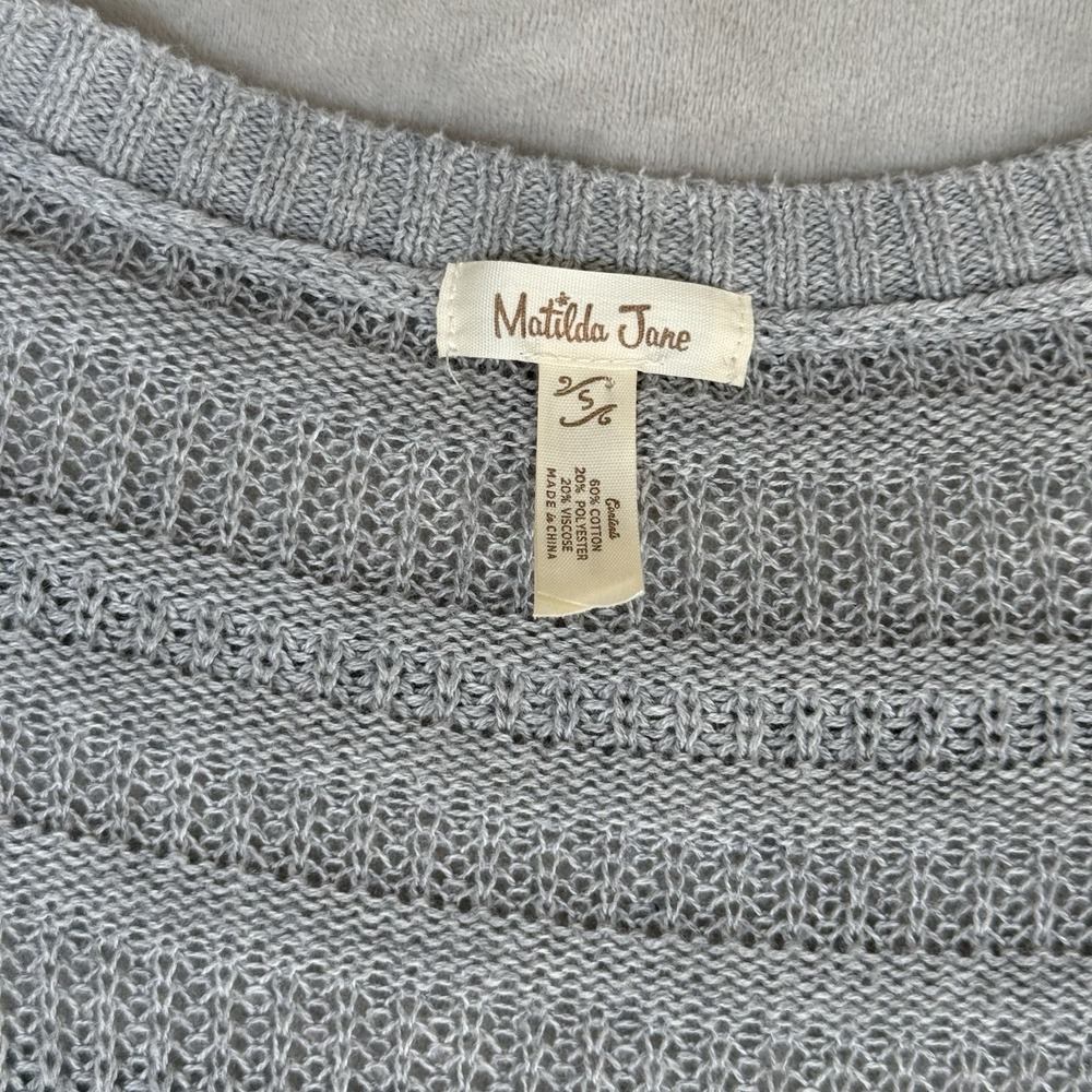 Matilda Jane Cardigan Women's Small Gray Wonderment Stay Cozy Angelic Ethereal - Picture 3 of 8